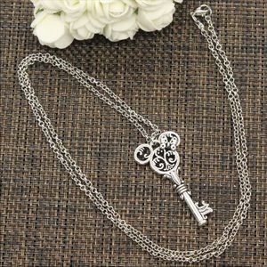 Silver Mouse Key Pendant Necklace
